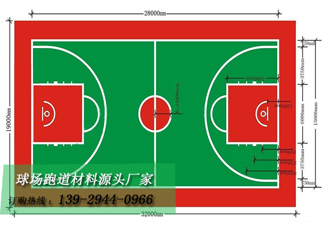 标准硅PU篮球场